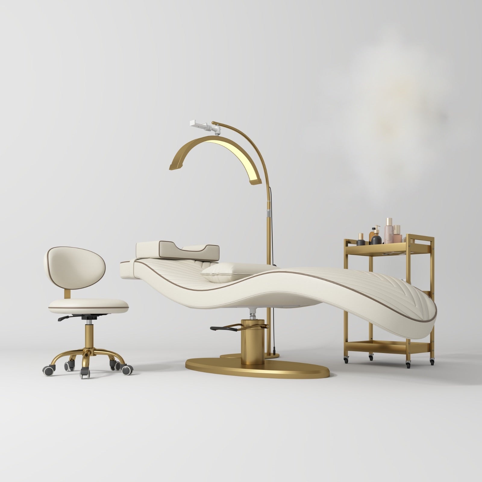 luxury lash bed with moon light and trolley setup