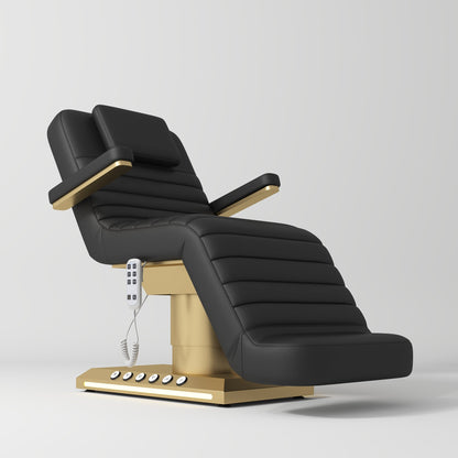 High-end salon furniture electric beauty bed with gold base