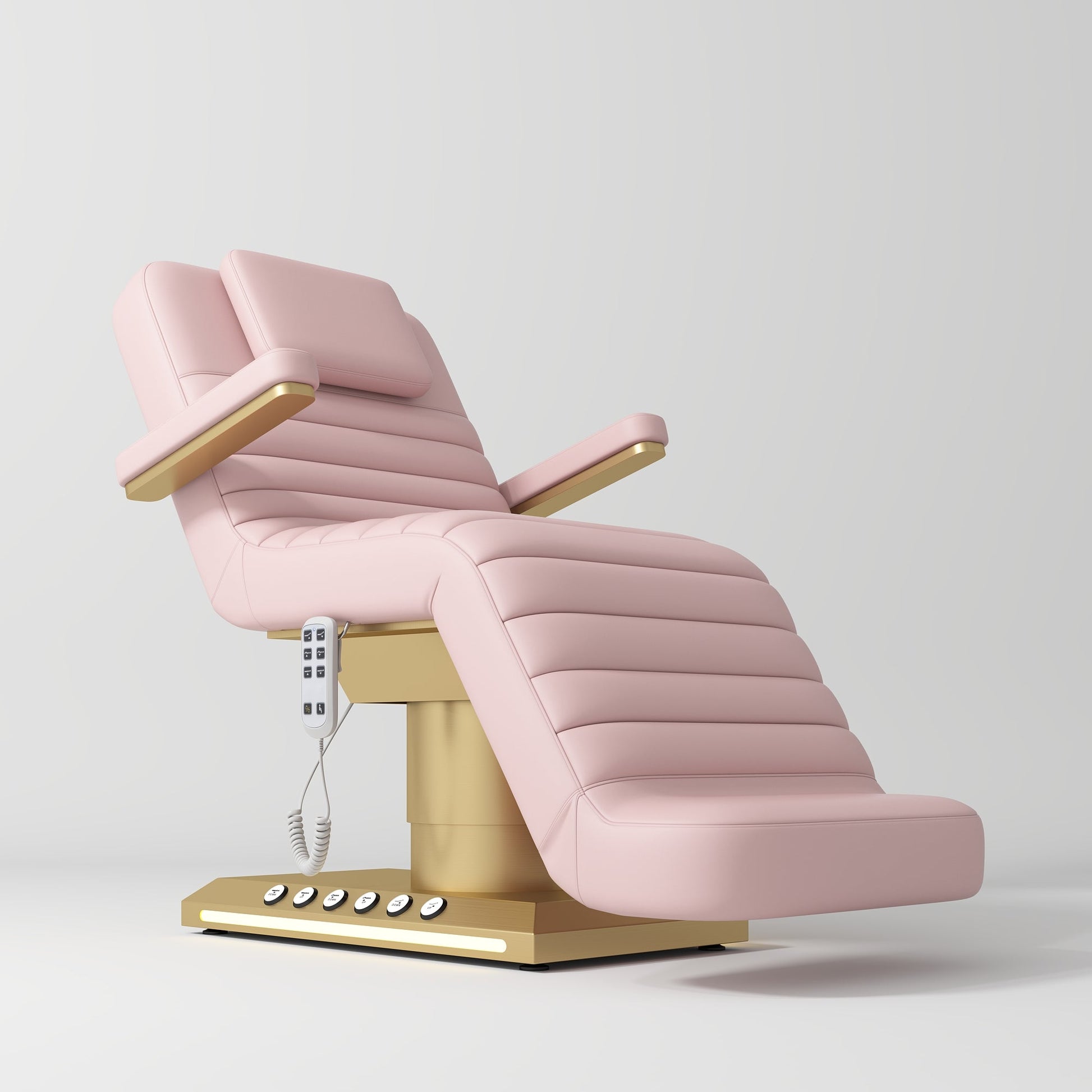 Alessia beauty bed featuring electric controls and premium upholstered finish